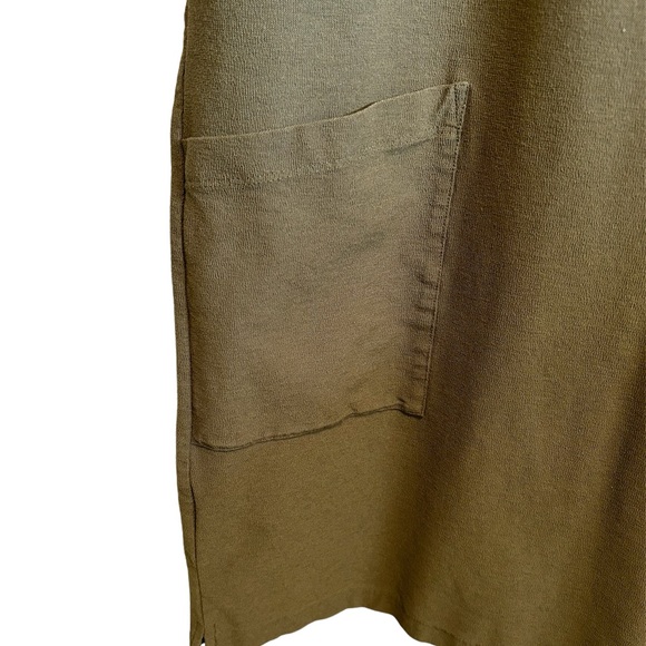 Eileen Fisher Dress of Stretch Crepe Crew Neck Short Sleeve  Front Pockets XXS - Picture 4 of 6